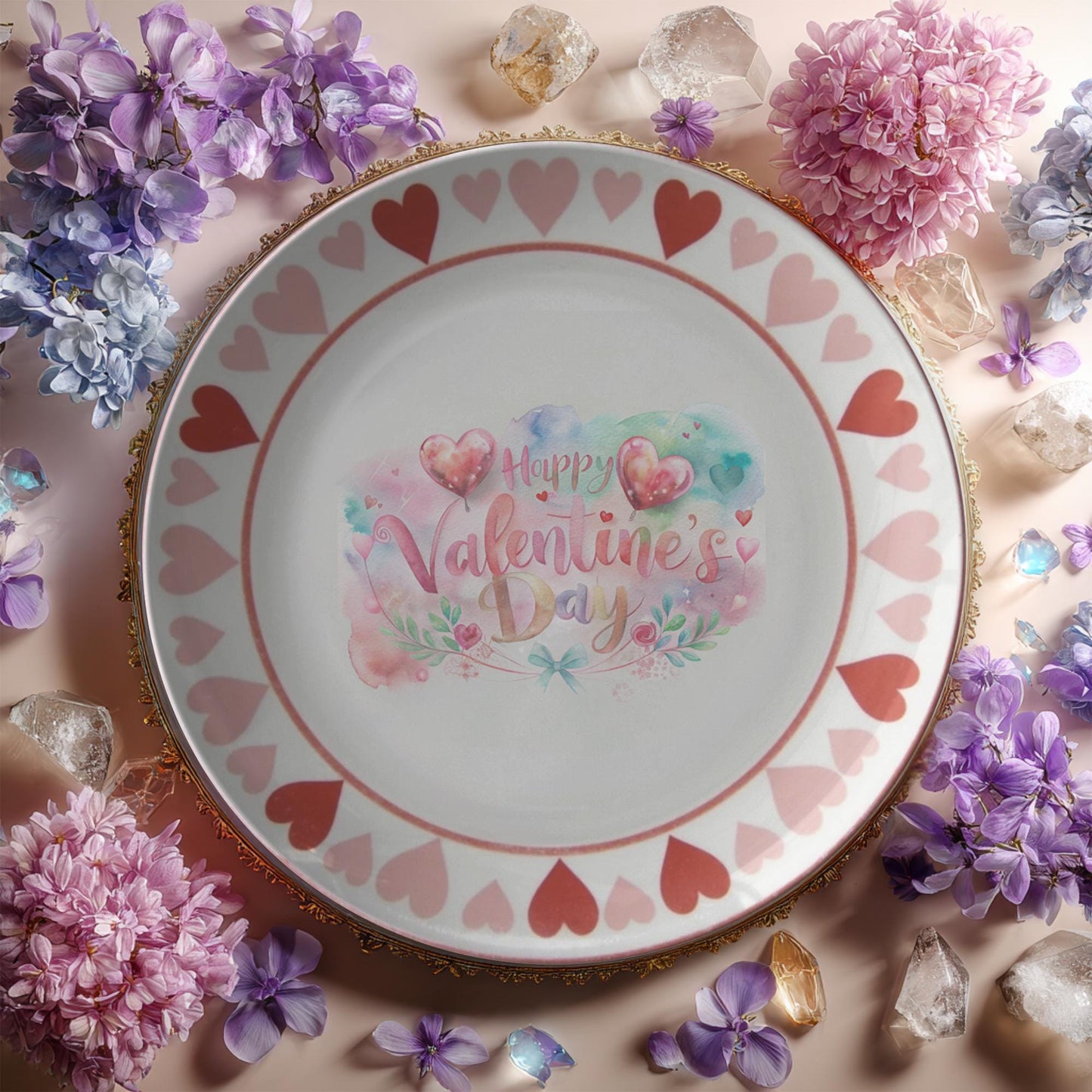 Valentine's Day Romantic Heart Dinner Plate - Love Gift Tableware Kitchen Decor