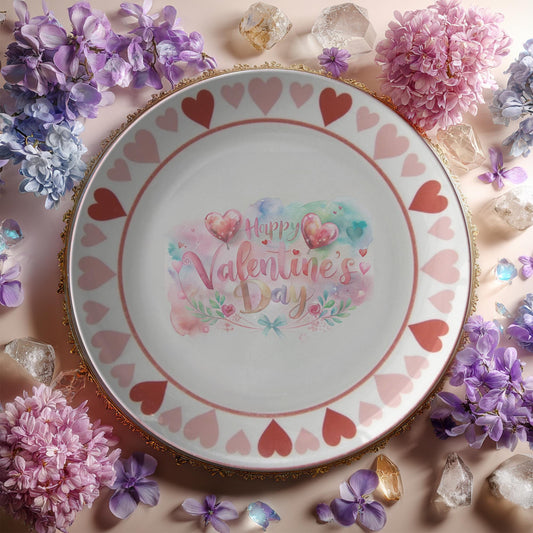 Valentine's Day Romantic Heart Dinner Plate - Love Gift Tableware Kitchen Decor