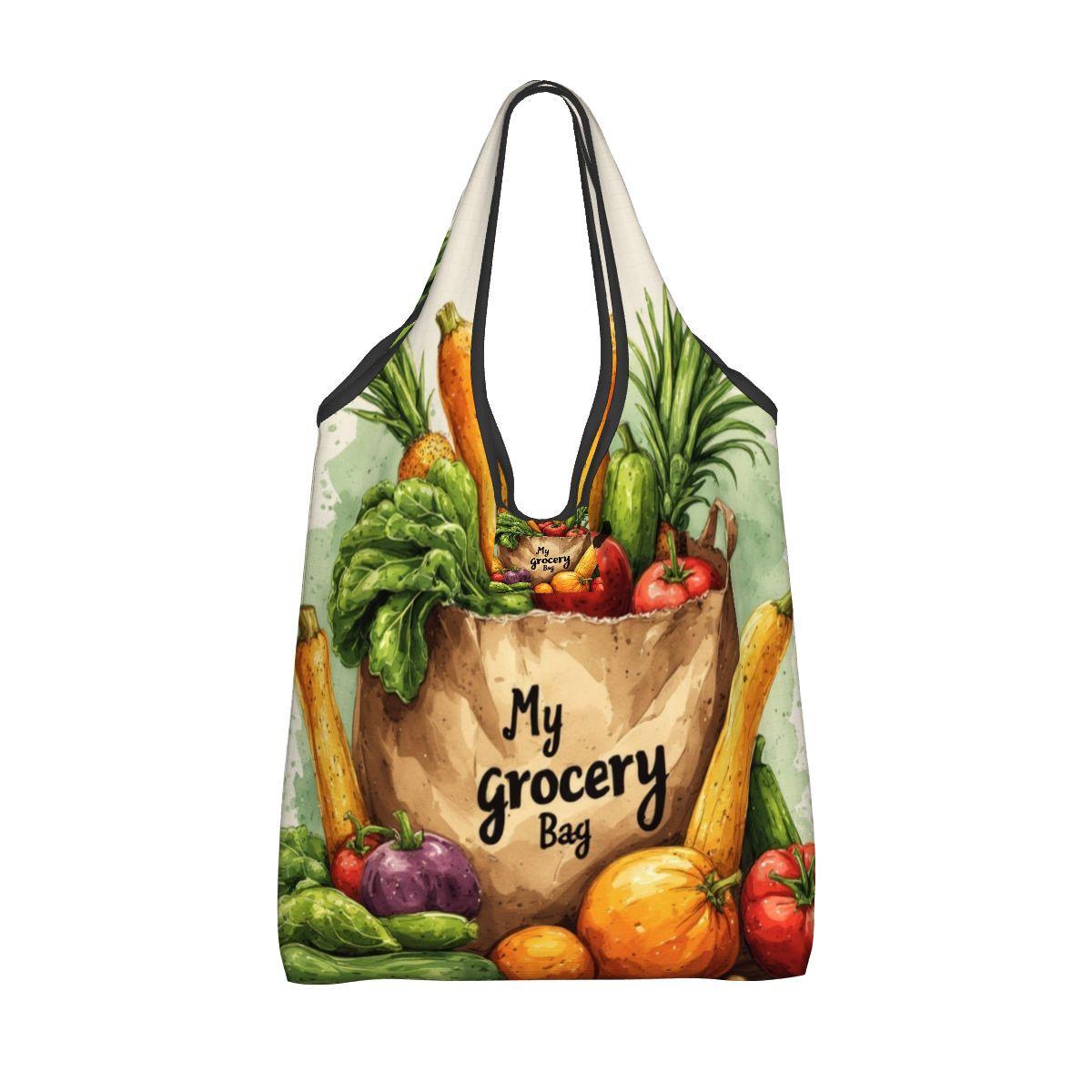 Compact Folding Reusable Grocery Shopping Bags - Eco Friendly Foldable Tote Storage