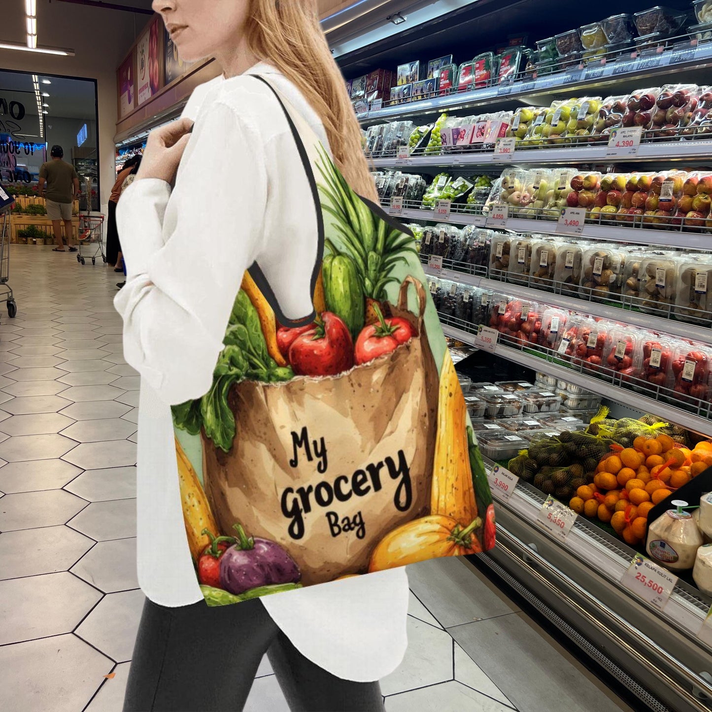 Compact Folding Reusable Grocery Shopping Bags - Eco Friendly Foldable Tote Storage