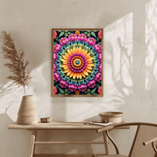 Mandala DIY Diamond Painting Kit No Frame Included - Crystal Art Craft Project for Adults