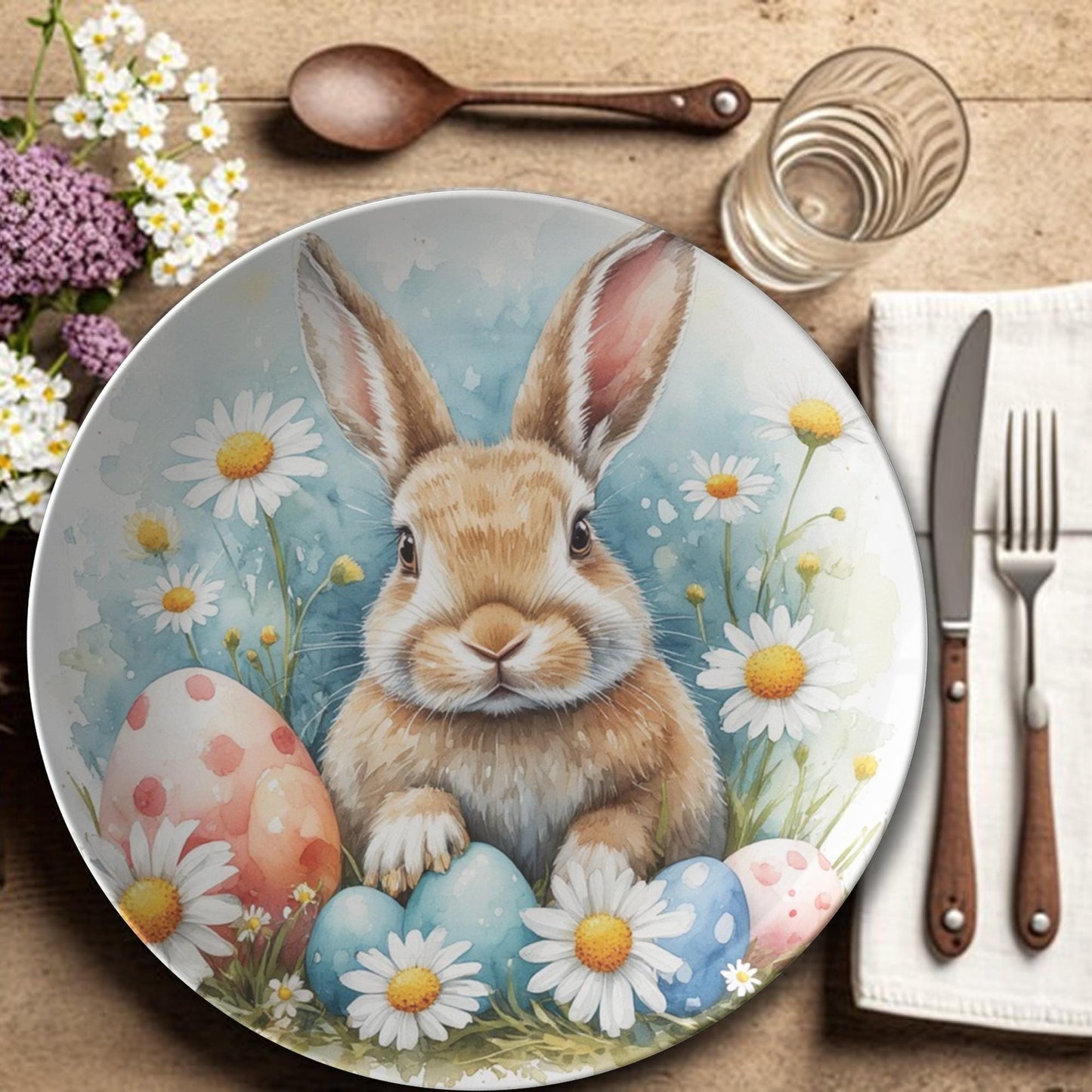 Easter Bunny Dinner Plates - Spring Holiday Tableware ThermoSaf Set for Family Celebrations