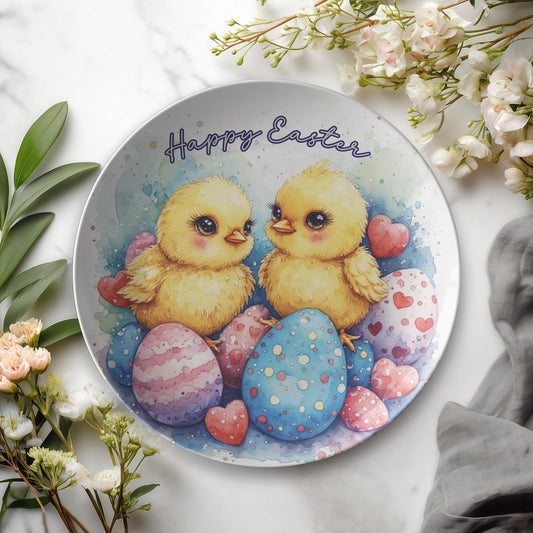 Happy Easter Chicks Spring Holiday, ThermoSaf Plate