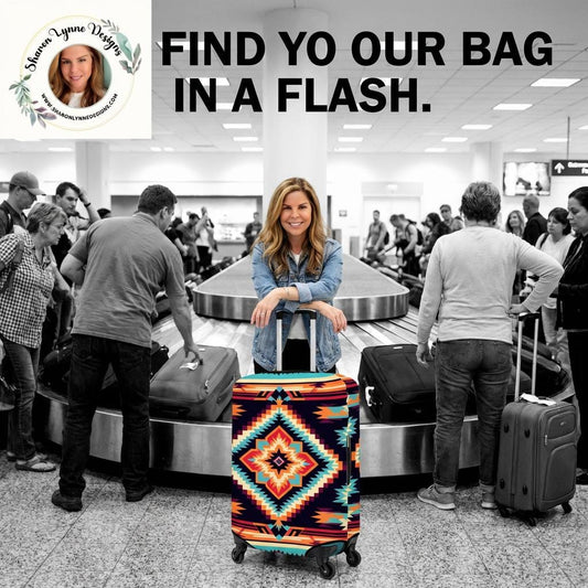 Native Luggage Cover, Stylish Native-Inspired Luggage Sleeves: Travel Bag Protection for Adventurous Globetrotters