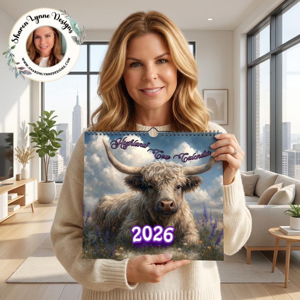 2026 Highland Cow Wall Calendar: Monthly Planner for Scottish Farm Animal a4 Lovers