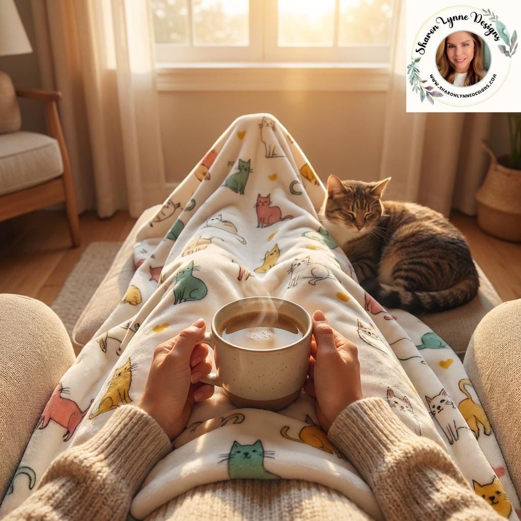 Cozy Cat Flannel Throw Blanket - Soft Plush Fleece for Pet Lovers, Bedrooms, and Couches