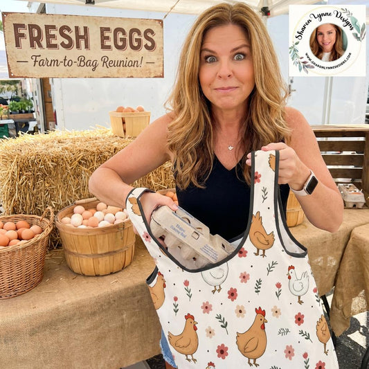 Chicken Folding Reusable Grocery Shopping Bags Eco Friendly Tote Storage Market Carry
