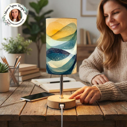 Ocean USB Touch Lamp Bedside Ambient Nightlight with Soothing Sea-Inspired Glow for Tables