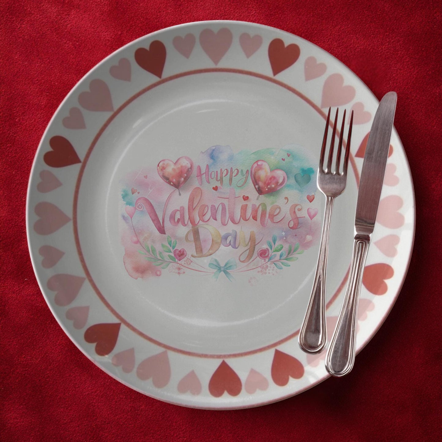 Valentine's Day Romantic Heart Dinner Plate - Love Gift Tableware Kitchen Decor