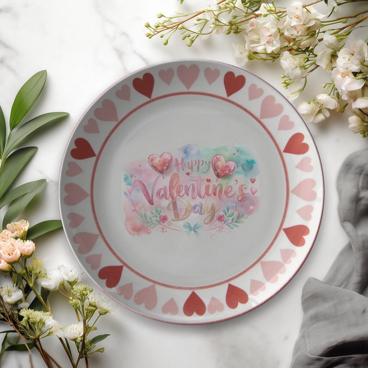 Valentine's Day Romantic Heart Dinner Plate - Love Gift Tableware Kitchen Decor
