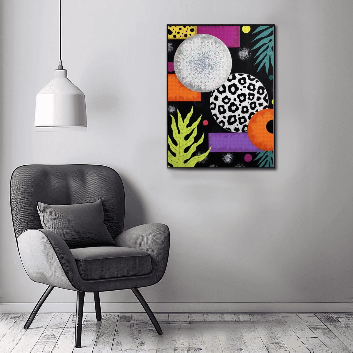 Abstract Art DIY Diamond Painting Kit No Frame Canvas Craft Project Home Decor Wall