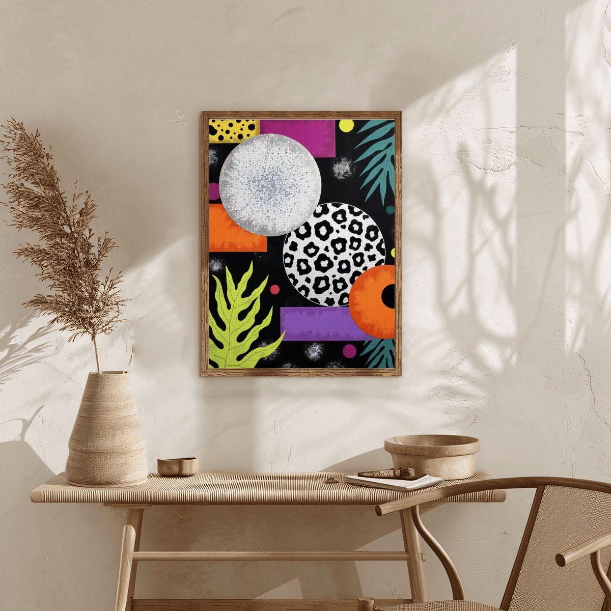 Abstract Art DIY Diamond Painting Kit No Frame Canvas Craft Project Home Decor Wall