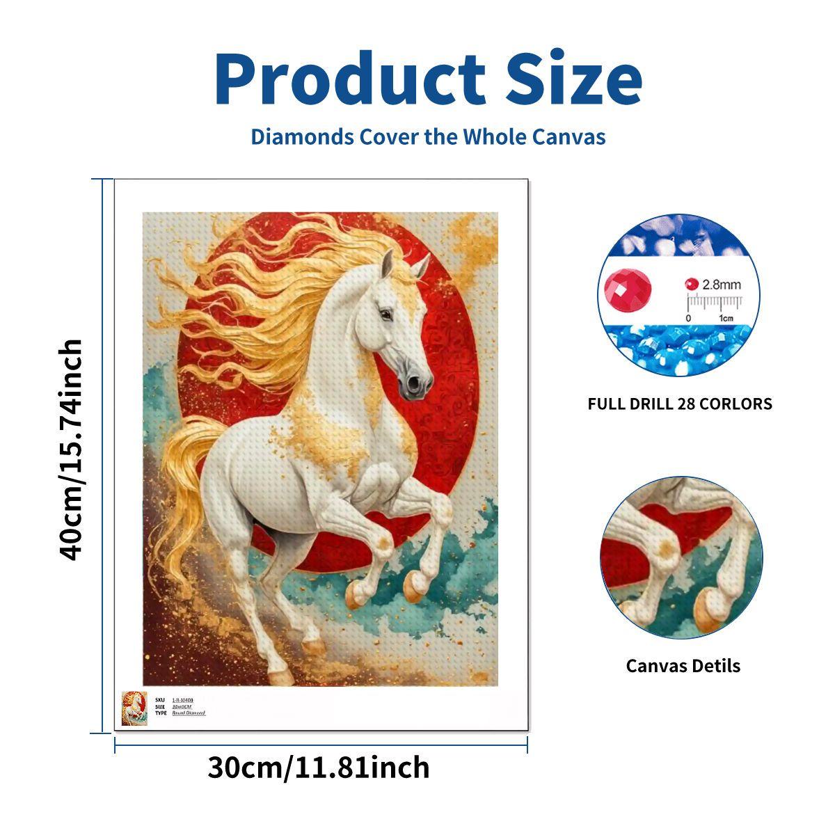 Horse Diamond Painting Kit: Majestic Equestrian Art Craft Project (No Frame)