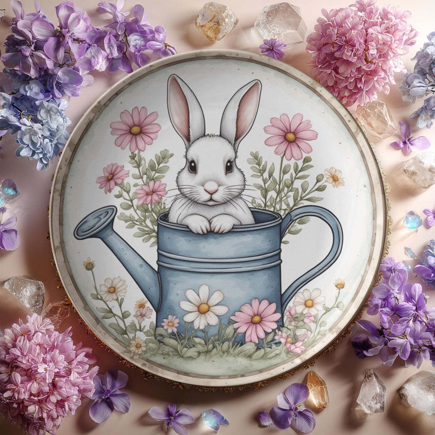 Bunny Dinner Plate – Durable Polymer Kids Spring Tableware (10-inch)