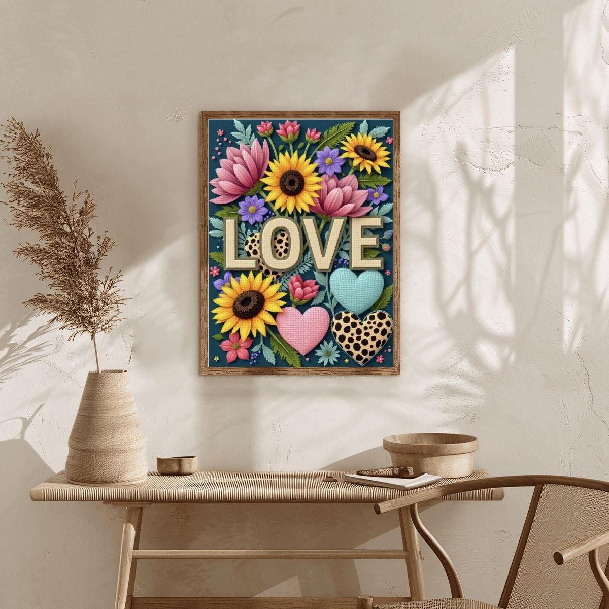 Love DIY Diamond Painting Kit No Frame - Romantic Heart Art Craft Project Sparkle Canvas