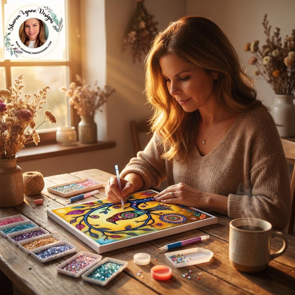 Bird DIY Diamond Painting Kit No Frame - Sparkling Art Craft Project for Adults Beginners