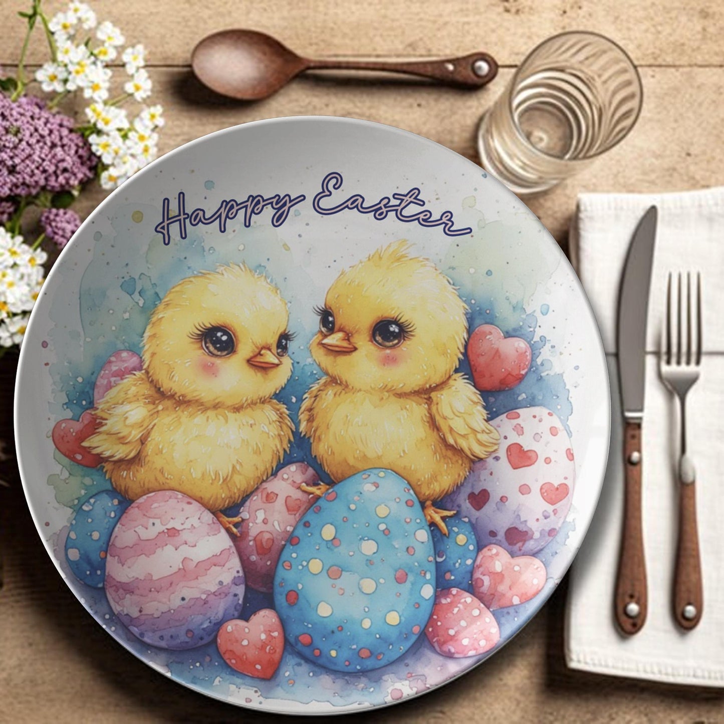 Happy Easter Chicks Spring Holiday, ThermoSaf Plate