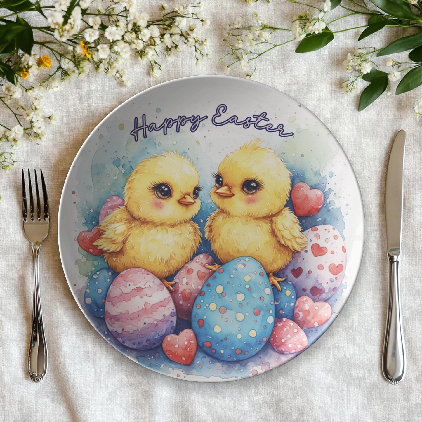 Happy Easter Chicks Spring Holiday, ThermoSaf Plate