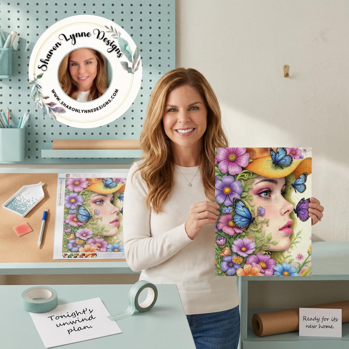 Flower Girl DIY Diamond Painting Kit No Frame - Craft Art Project Wall Hanging