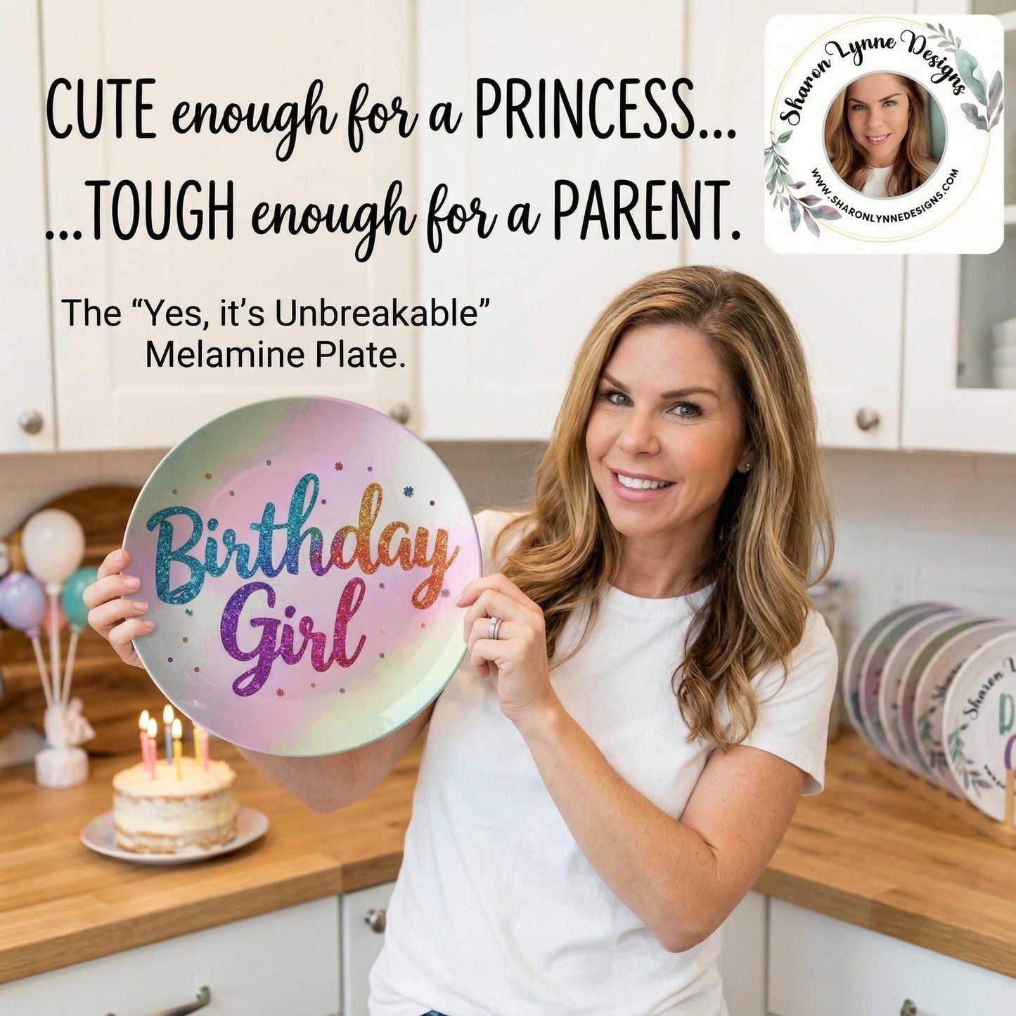 Birthday Girl Celebration Plate Special Occasion Dinnerware Party Tableware Pink Princess Theme