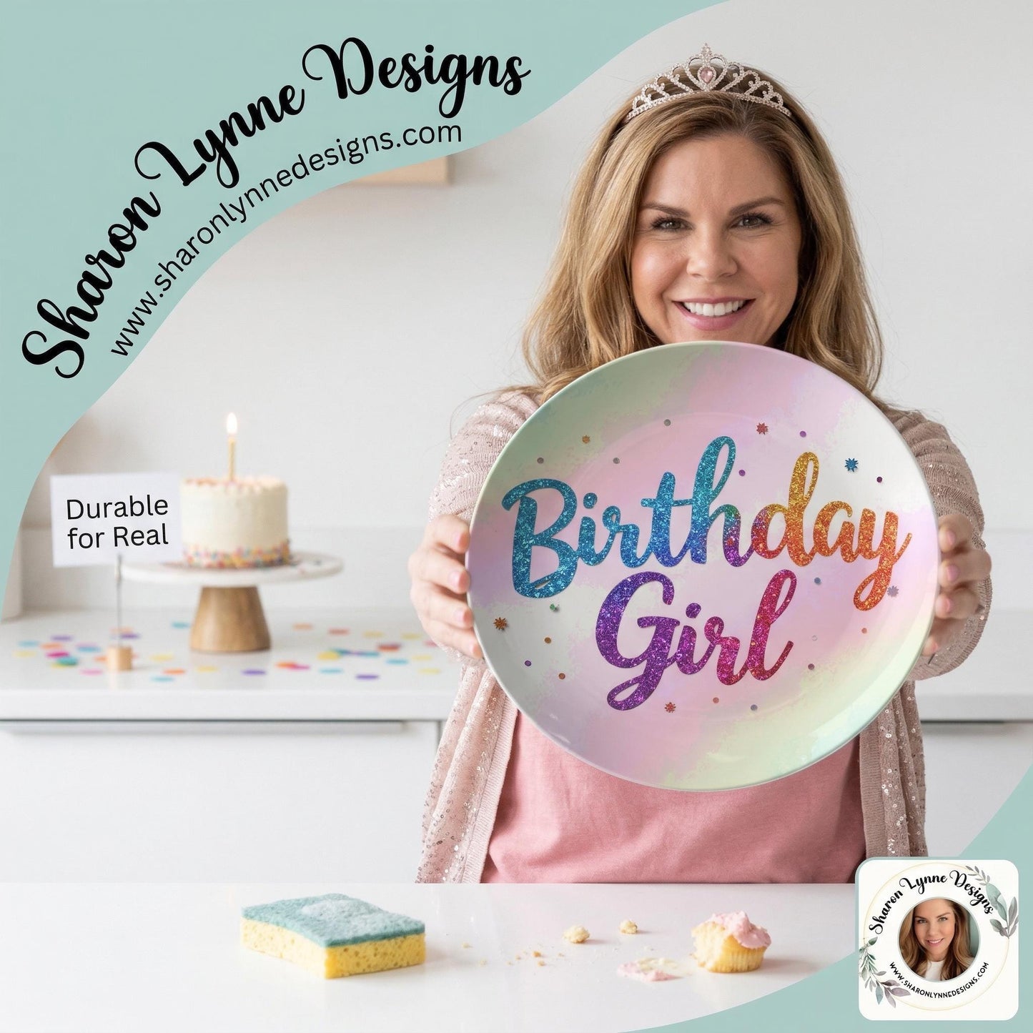 Birthday Girl Celebration Plate Special Occasion Dinnerware Party Tableware Pink Princess Theme