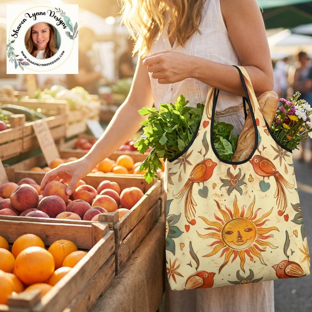 Summer Folding Reusable Grocery Bags - Compact Eco Shopping Totes with Foldable Design
