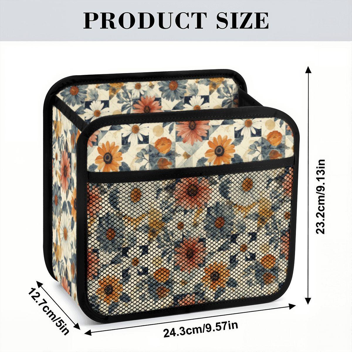 Flower Car Seat Organizer - Floral Auto Storage Caddy for Kids Toys Books Snacks Travel