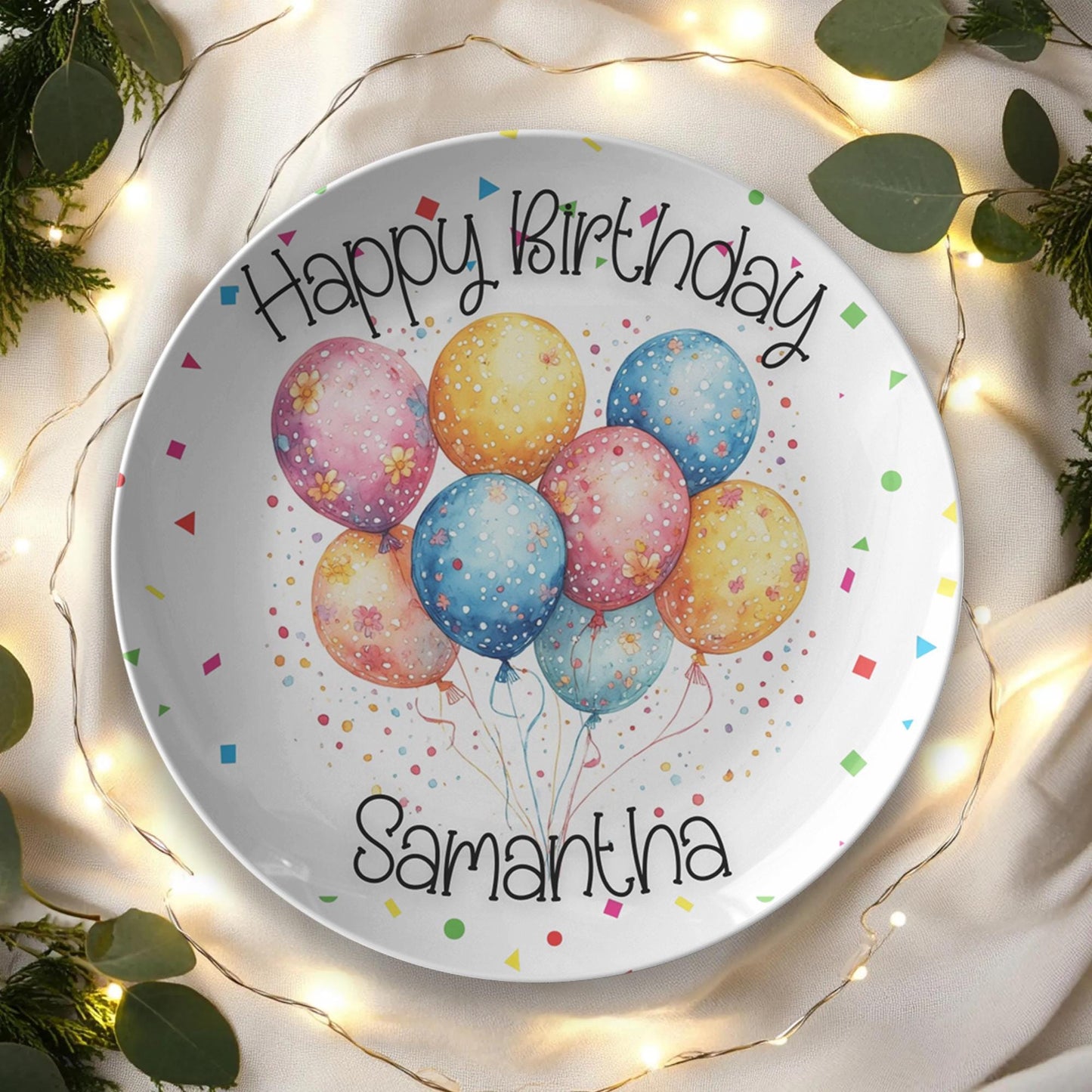 Birthday Confetti Plate - Colorful Party Tableware for Celebration Dinnerware Events