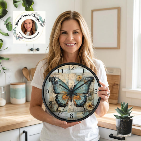 Bohemian Butterfly Wall Clock: Silent Timepiece for Home Decor, Artistic Gift for Nature Lovers