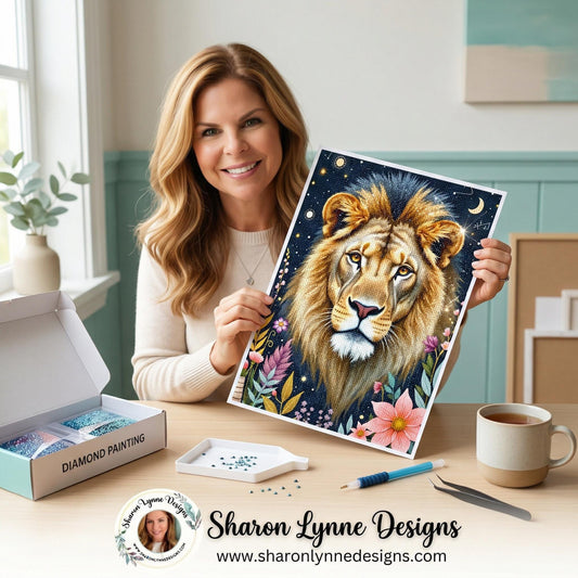 Lion DIY Diamond Painting Kit No Frame - 5D Crystal Art Craft Project Home Decor