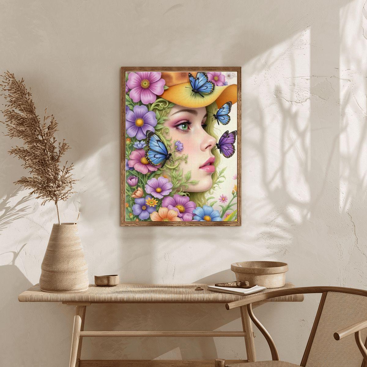 Flower Girl DIY Diamond Painting Kit No Frame - Craft Art Project Wall Hanging