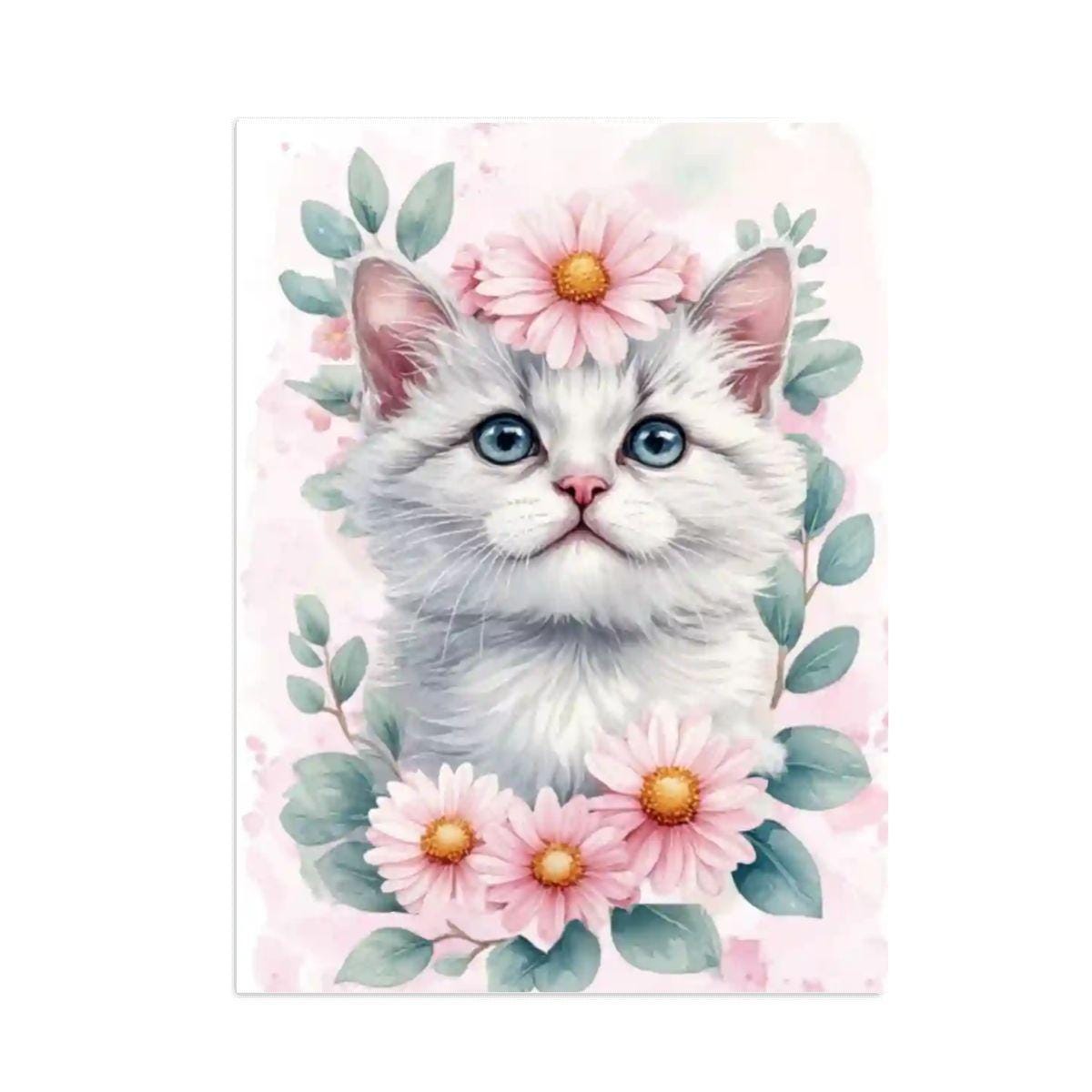 Sweet Kitten DIY Diamond Painting Kit No Frame - Cat Art Craft Project Rhinestone Gift