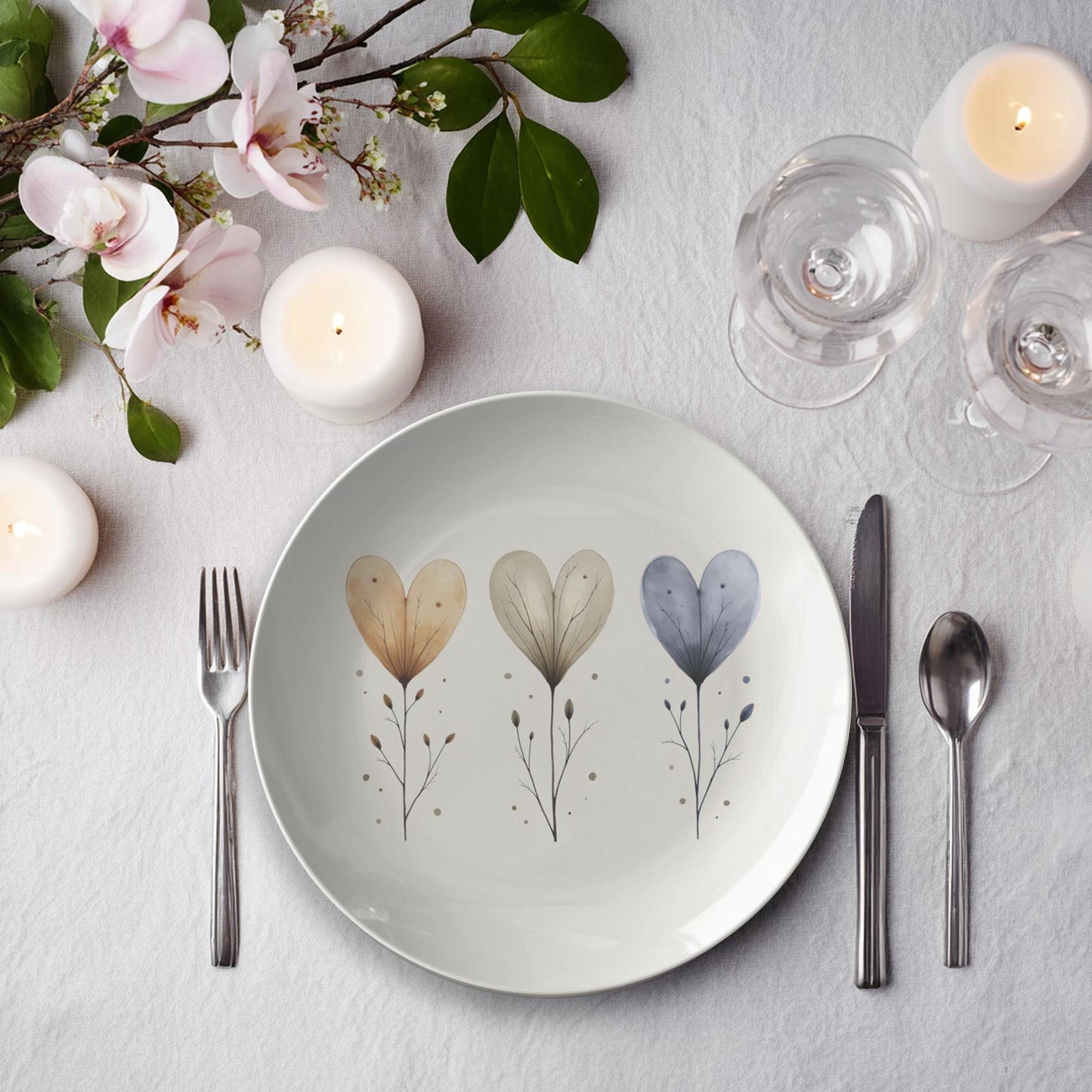 Heart Shaped Thermosaf Plates - Heat Resistant Dinnerware Set for Kitchen Dining