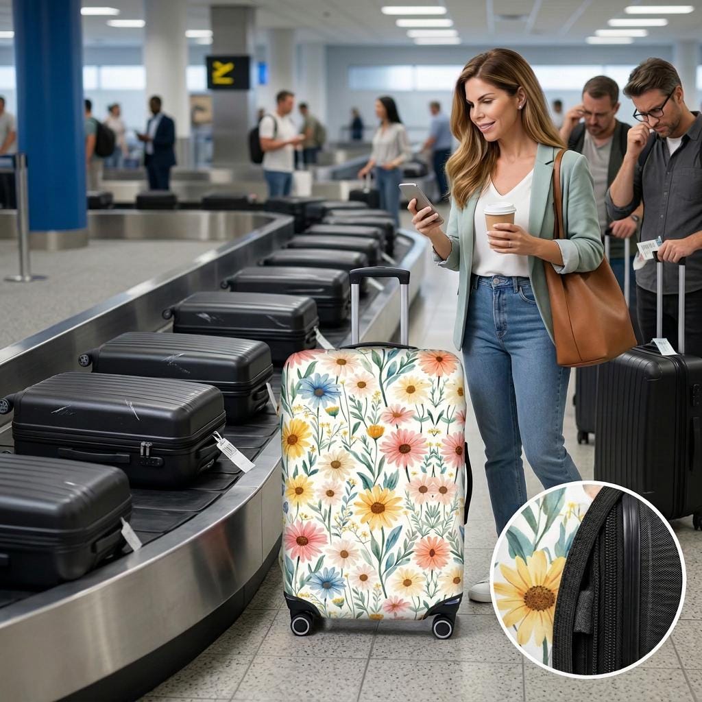 Daisy Thickened Luggage Cover - Protective Suitcase Protector for Travel Bag Security