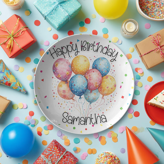 Birthday Confetti Plate - Colorful Party Tableware for Celebration Dinnerware Events