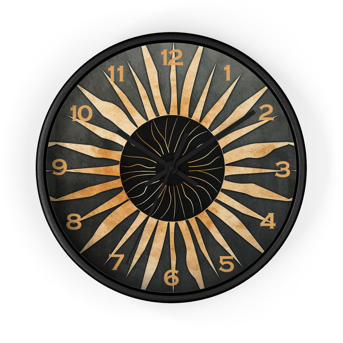 Retro Sunburst Wall Clock - Bohemian Decor, Host Gift, Decorative Timepiece for Entryway