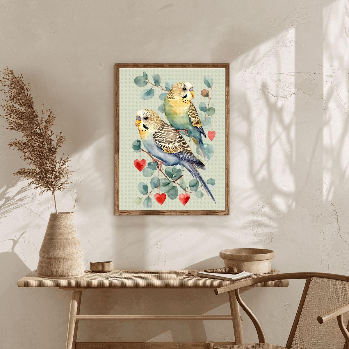 Parakeet DIY Diamond Painting Kit - Colorful Bird Art Project No Frame Included
