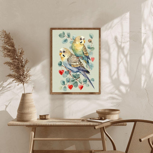 Parakeet DIY Diamond Painting Kit - Colorful Bird Art Project No Frame Included