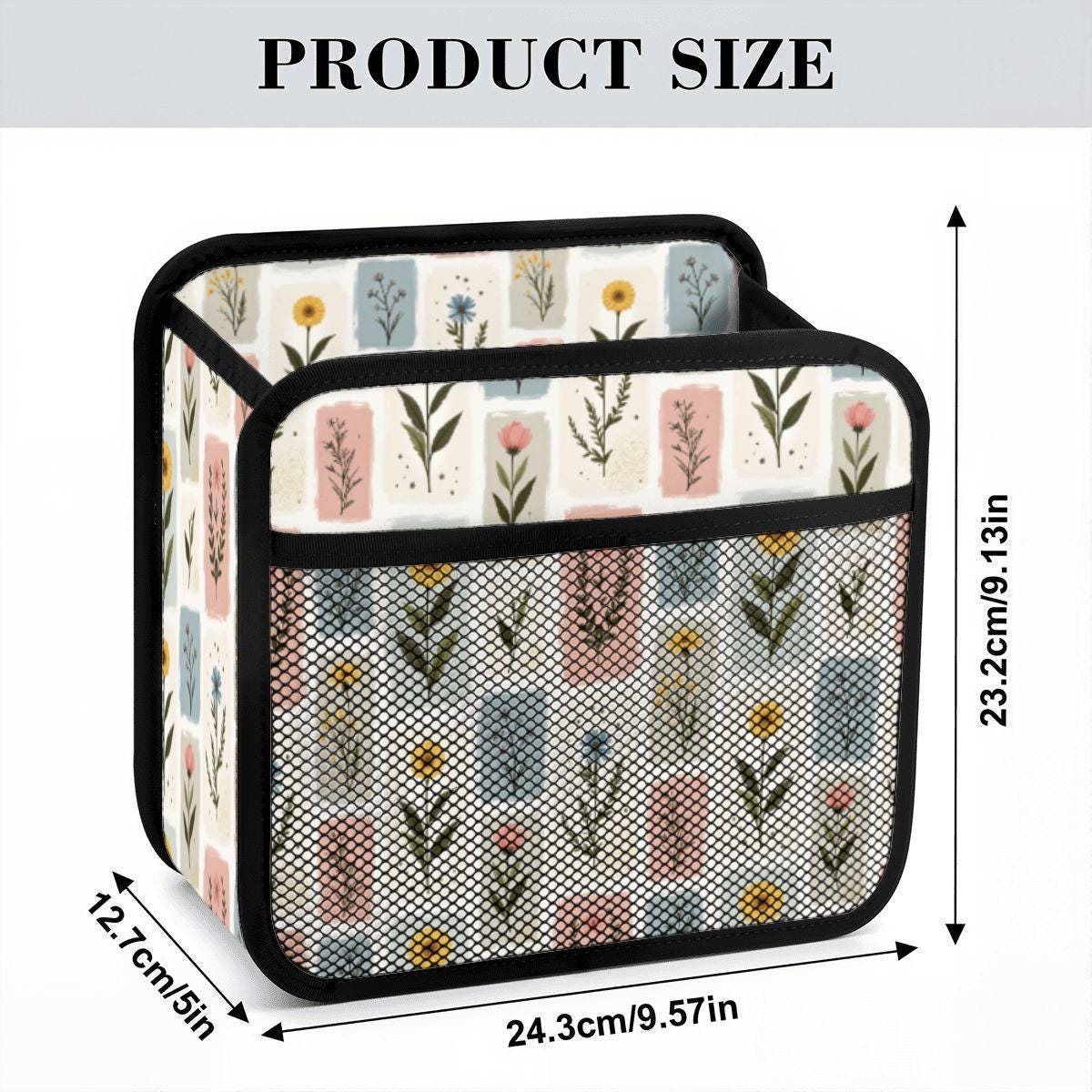 Floral Art Car Seat Organizer - Stylish Vehicle Storage Caddy for Travel Accessories