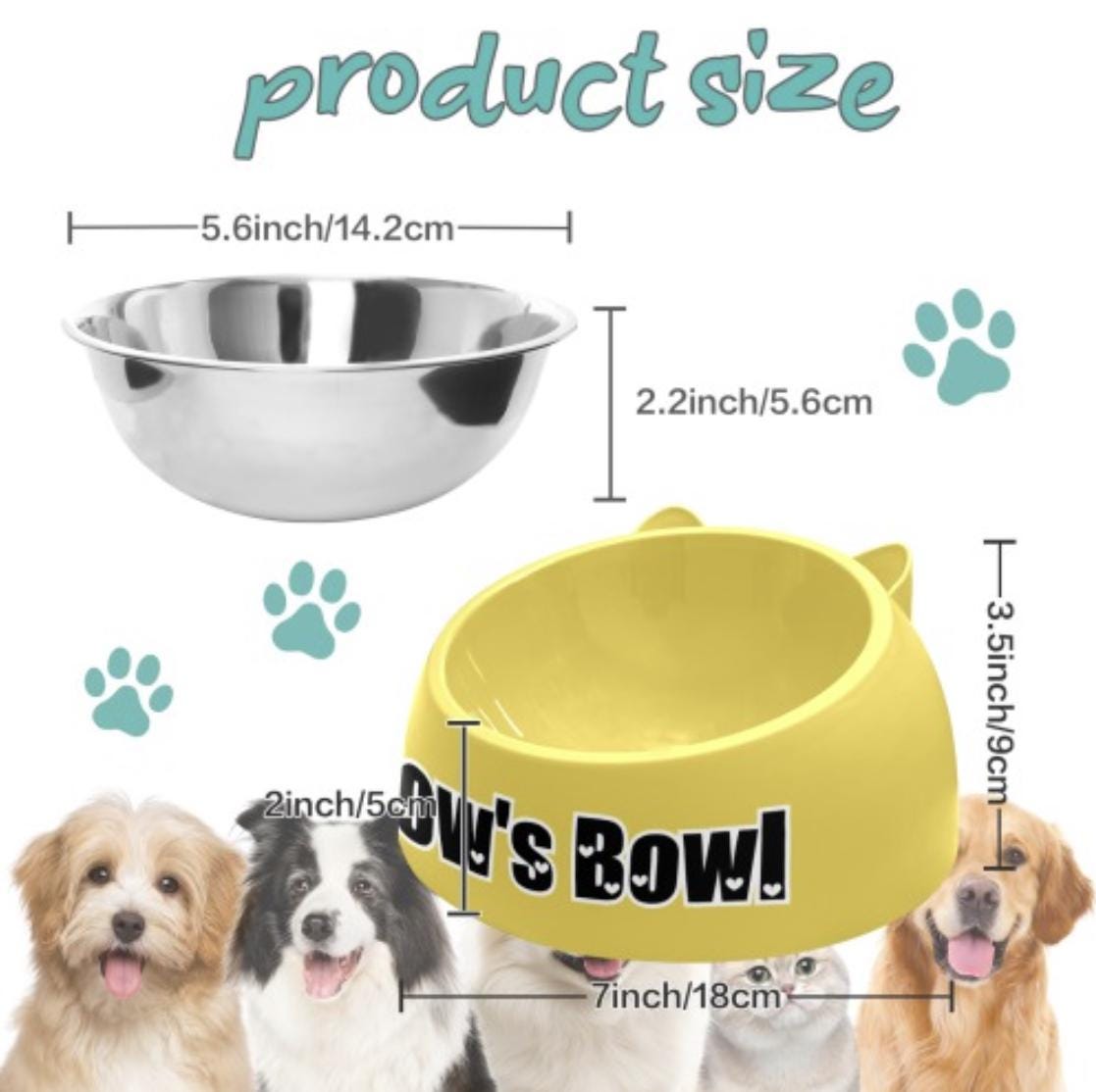 Custom Name Pet Bowl - Personalized Dog Cat Stainless Steel Food Dish with Non-Slip Base