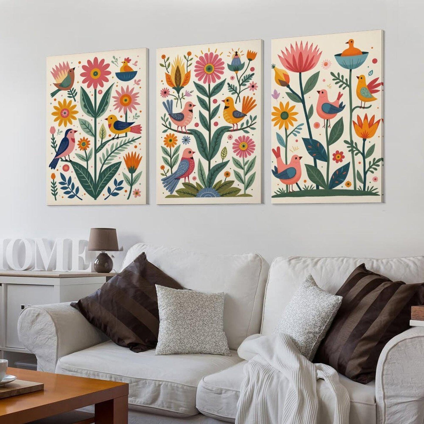 Three Piece Canvas Triptych Print: Modern Artwork Living Room Decor