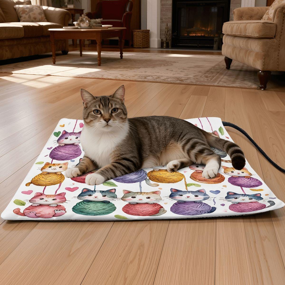 Yarn & Cats Heating Pad - Cozy Electric Warmer for Pet Comfort