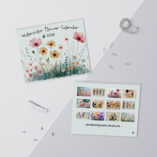 Pastel Floral Wall Calendar 2026 | Botanical Illustration Planner Yearly Organizer Office Decor Art Gift
