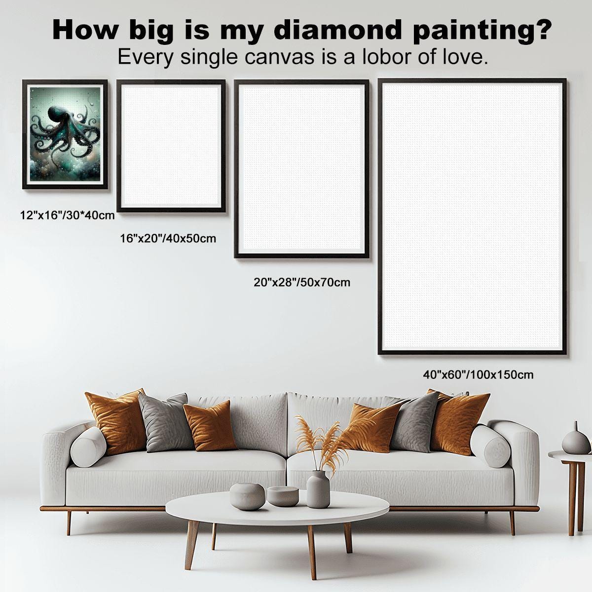 Octopus DIY Diamond Painting Kit No Frame - Sea Creature Art Craft Project