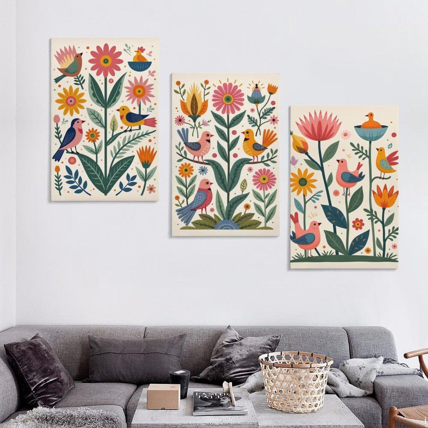 Three Piece Canvas Triptych Print: Modern Artwork Living Room Decor