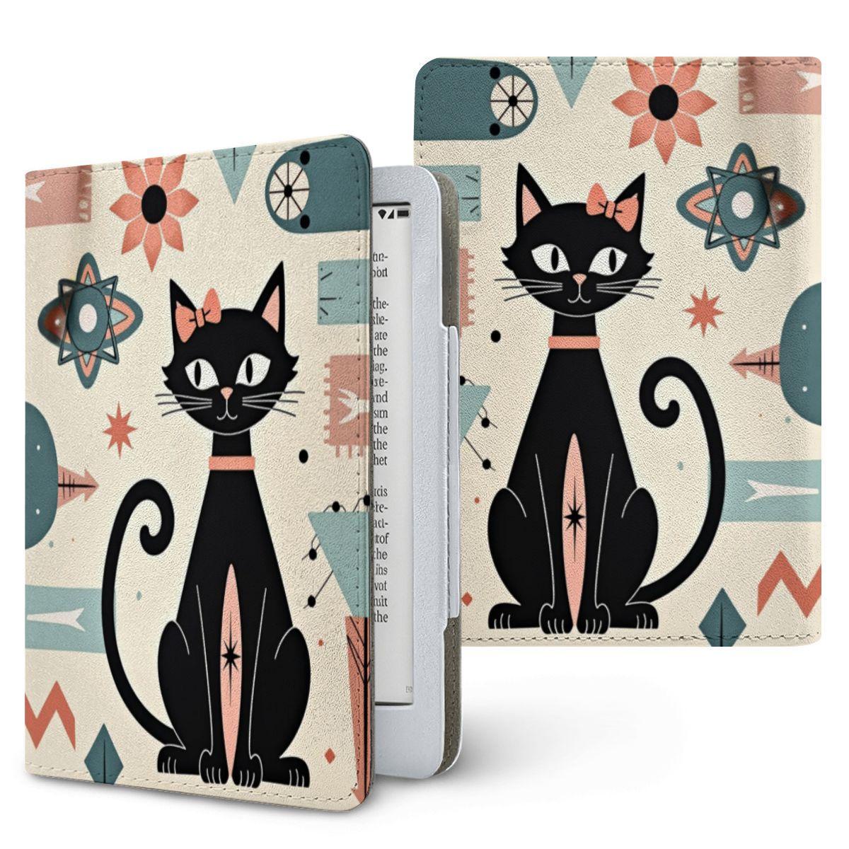 Retro Kitty E-Reader Case - Vintage Cat Kindle Cover Tablet Sleeve Protection