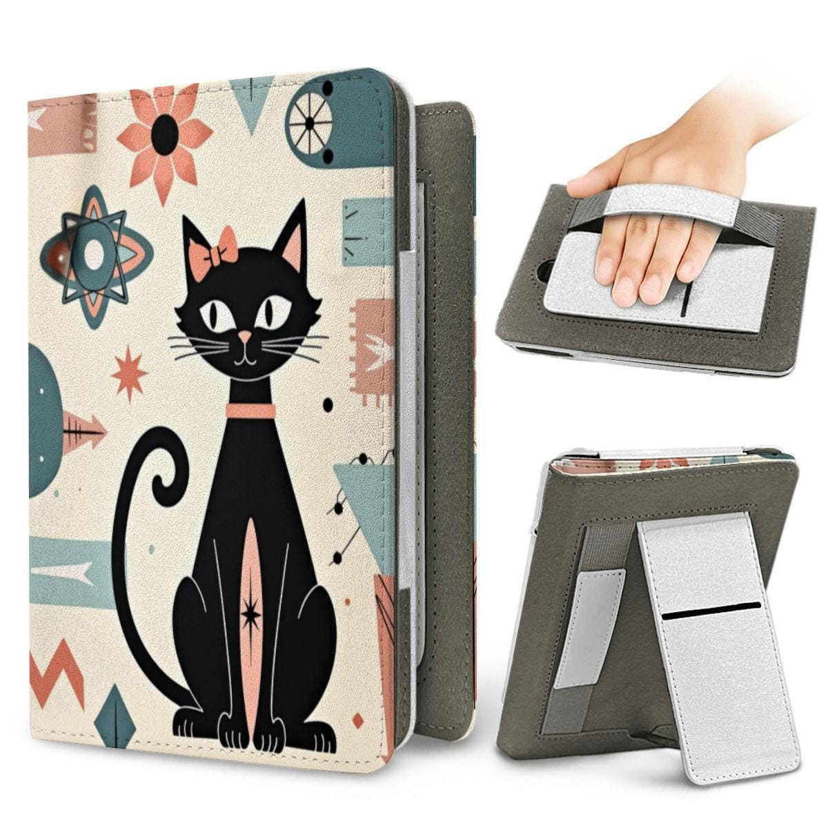 Retro Kitty E-Reader Case - Vintage Cat Kindle Cover Tablet Sleeve Protection