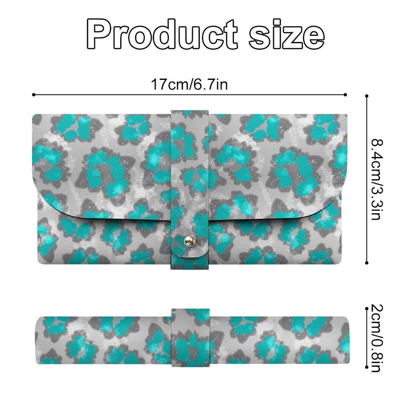 Cheetah Print Leather Eyeglass Case - Stylish Reading Glasses Holder Protective Pouch