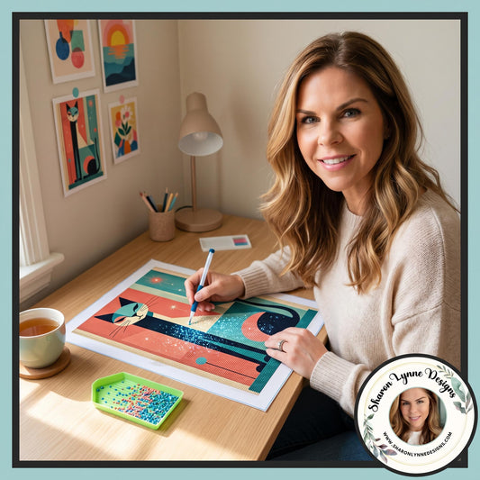 Retro Cat DIY Diamond Painting Kit - No Frame Included Mosaic Art Craft