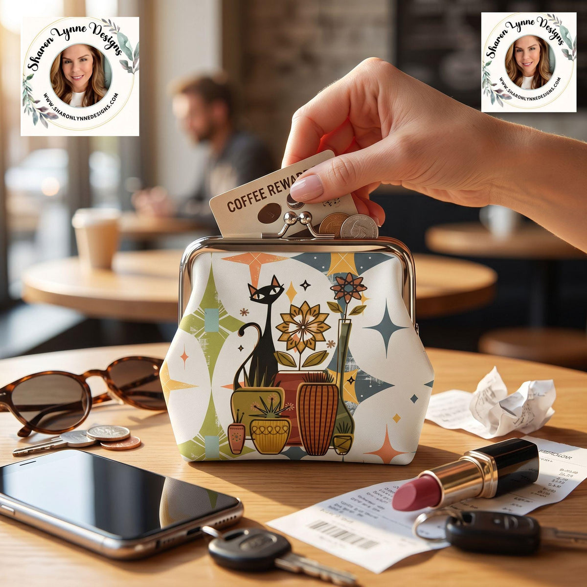 Funky Women's Leather Kiss Lock Coin Purse Small Change Wallet Vintage Style Pouch